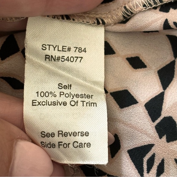 CAbi "Colony Club" Blush Pink & Black Geometric Cheetah Print Belted Shirt Dress - Picture 6 of 12